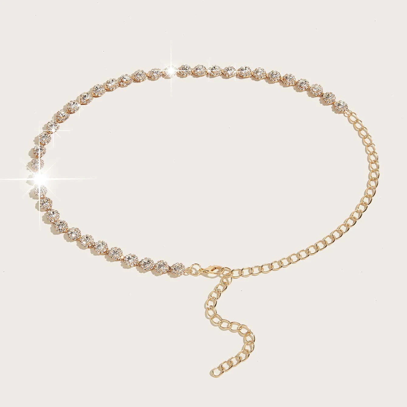 HERSHINE 1-piece women's fashionable rhinestone-decorated chain belt, elegant dress accessory, perfect as a gift,spring,summer