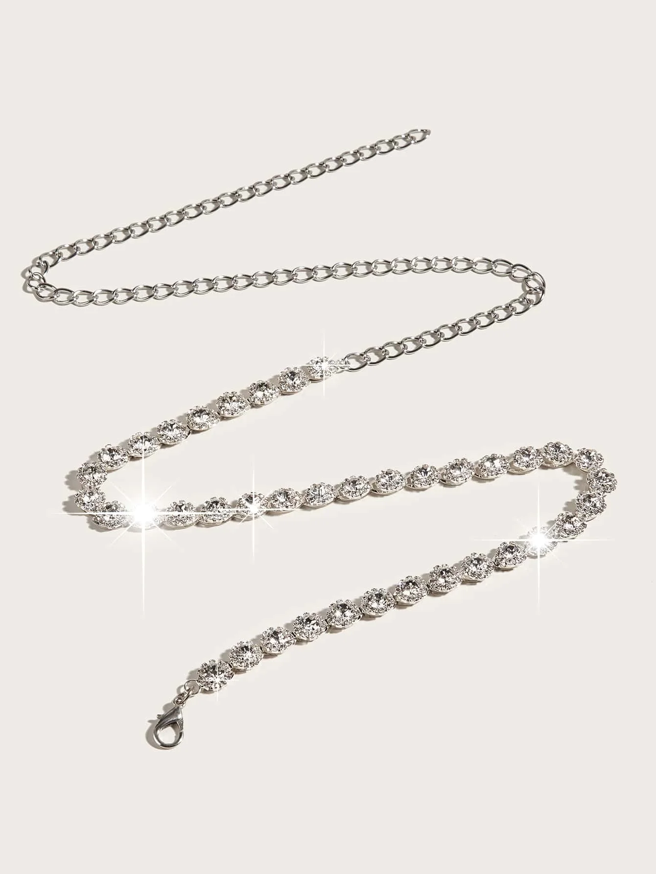 HERSHINE 1-piece women's fashionable rhinestone-decorated chain belt, elegant dress accessory, perfect as a gift,spring,summer