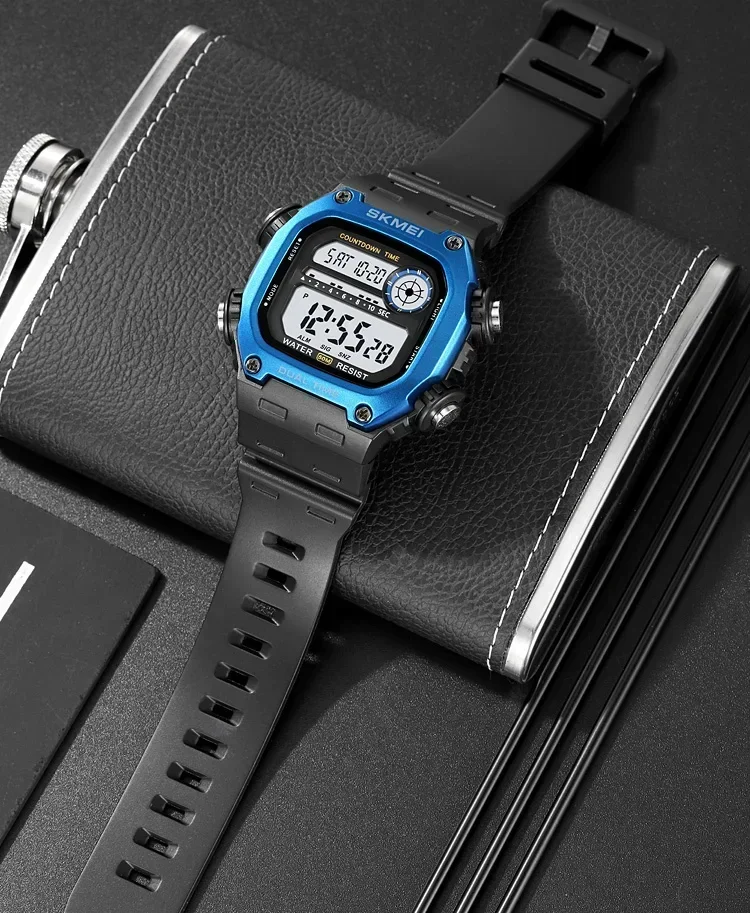 SKMEI 2126 Sports Watches for Men Waterproof Stopwatch Alarm LED Display Digital Countdown Mens Wristwatch Clock Montre Homme