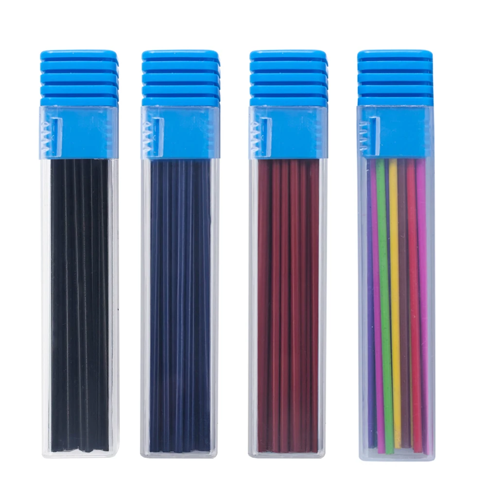 36Pcs/Box Mechanical Pencil 2.0 mm Black/Red/Colors Lead Refill For Writing Sketching Art Drawing Painting Writing Stationery