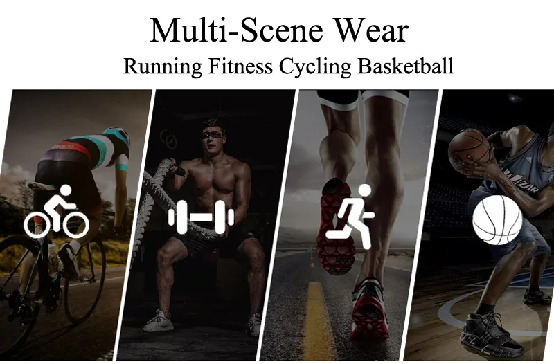 Men's T-shirt Fitness Compression Shirt Quick Dry Short Sleeve Gym Muscle Shirt Breathable White Black Sun protection Sportswear