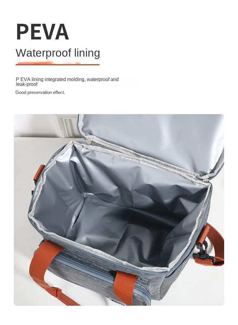 1PC Double Layer Lunch Bag Large Capacity Thermal Insulation Lunch Bags Leakproof Cooler Tote For Men Women Work Picnic School