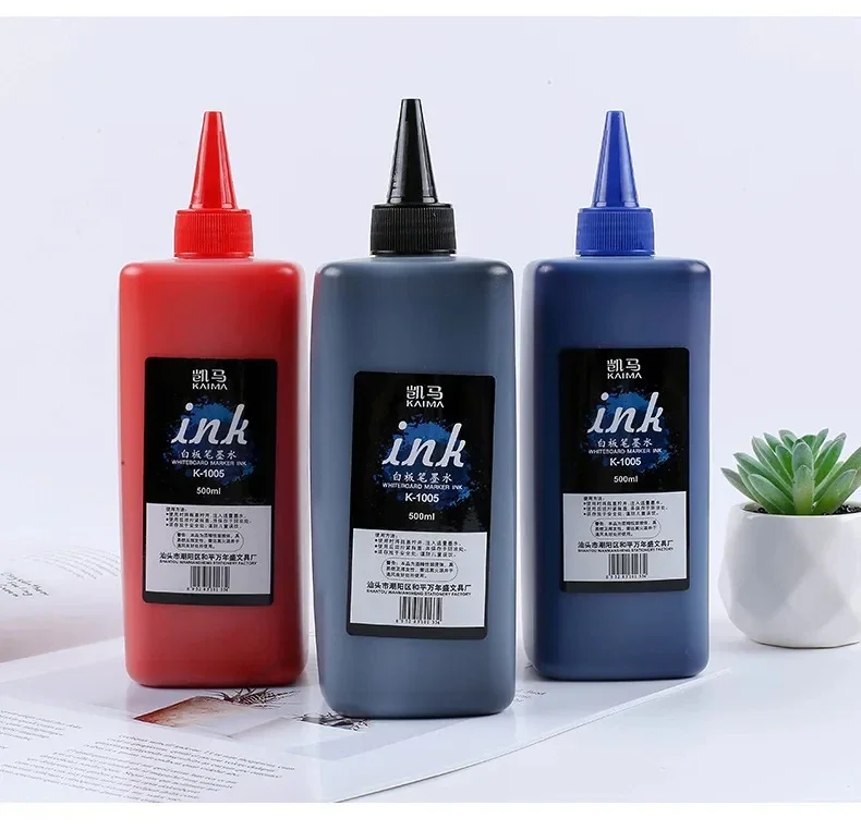 500ML Large Bottle Ink Whiteboard Marker Ink Refillable Teaching Erasable Whiteboard Marker Refill Liquid Waterproof