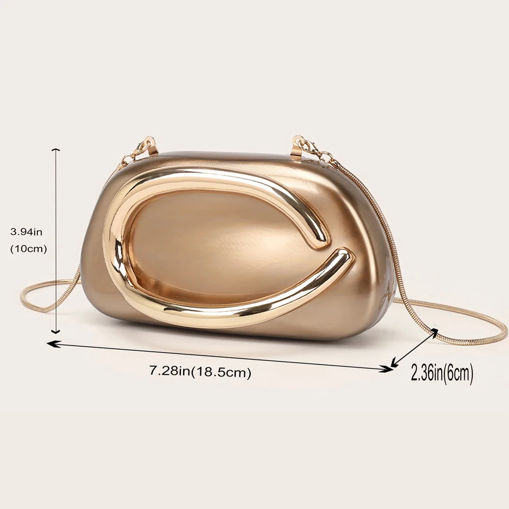 Fashion Women's Handbag Bride Metal Gold Women Luxury Evening Banquet Clutch Bag Shoulder Wedding Purse Party Crossbody Bag