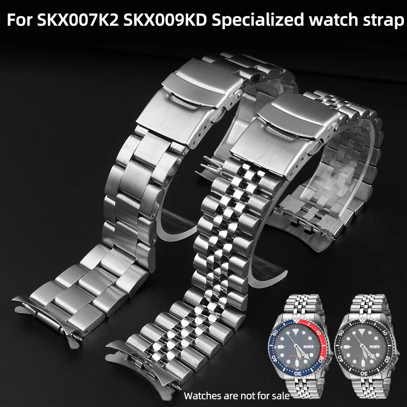 Stainless Steel Strap for Seiko No. 5 SKX007 skx009 Watch 20 22mm Curved Bracelet for Oyster SSK003 for Jubilee Curved Bracelet