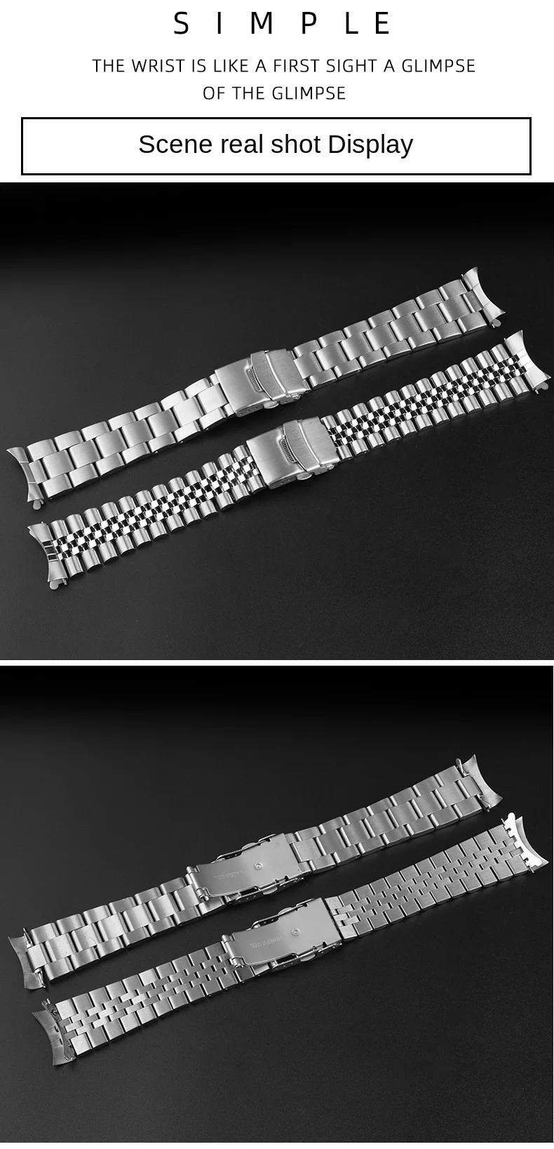 Stainless Steel Strap for Seiko No. 5 SKX007 skx009 Watch 20 22mm Curved Bracelet for Oyster SSK003 for Jubilee Curved Bracelet