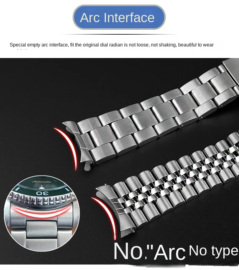 Stainless Steel Strap for Seiko No. 5 SKX007 skx009 Watch 20 22mm Curved Bracelet for Oyster SSK003 for Jubilee Curved Bracelet