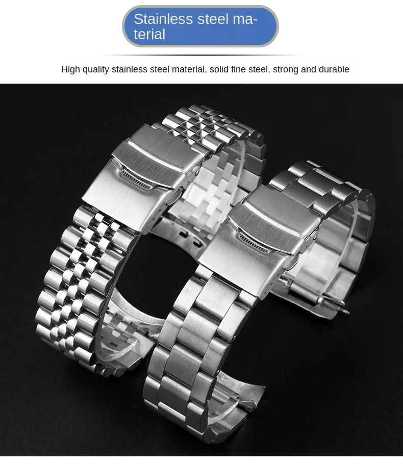 Stainless Steel Strap for Seiko No. 5 SKX007 skx009 Watch 20 22mm Curved Bracelet for Oyster SSK003 for Jubilee Curved Bracelet
