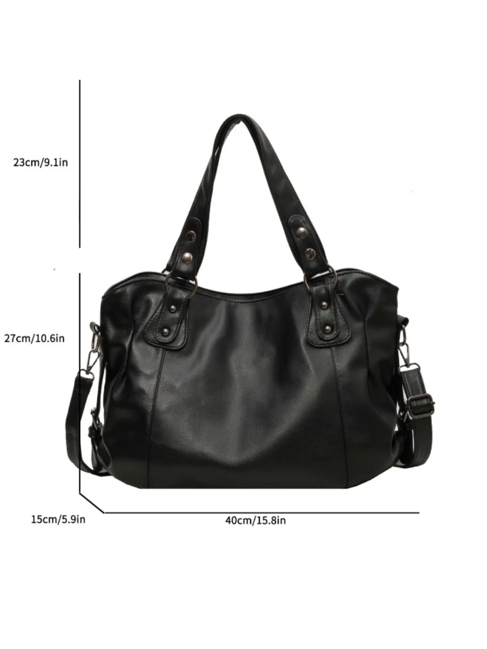 Women's Large Capacity Shoulder Casual Tote Bag Laptop Roomy Handbag Soft Leather Crossbody Business Black Big Bag A4 Sac A Main