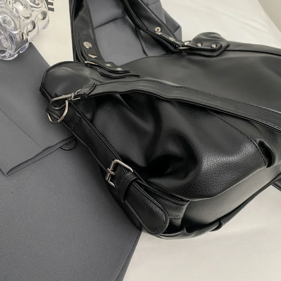 Women's Large Capacity Shoulder Casual Tote Bag Laptop Roomy Handbag Soft Leather Crossbody Business Black Big Bag A4 Sac A Main