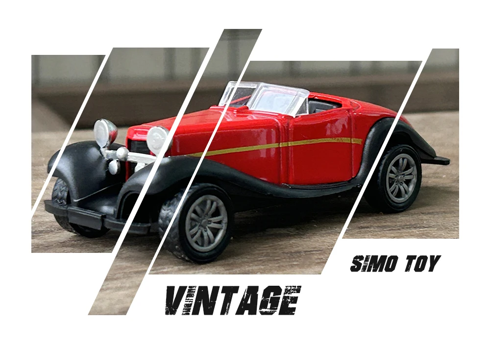 1:43 Alloy Vintage Diecast Car Model Car Classic Benzs 500K Pull Back Car Model Miniature Vehicle Replica Gift For Kids Adults