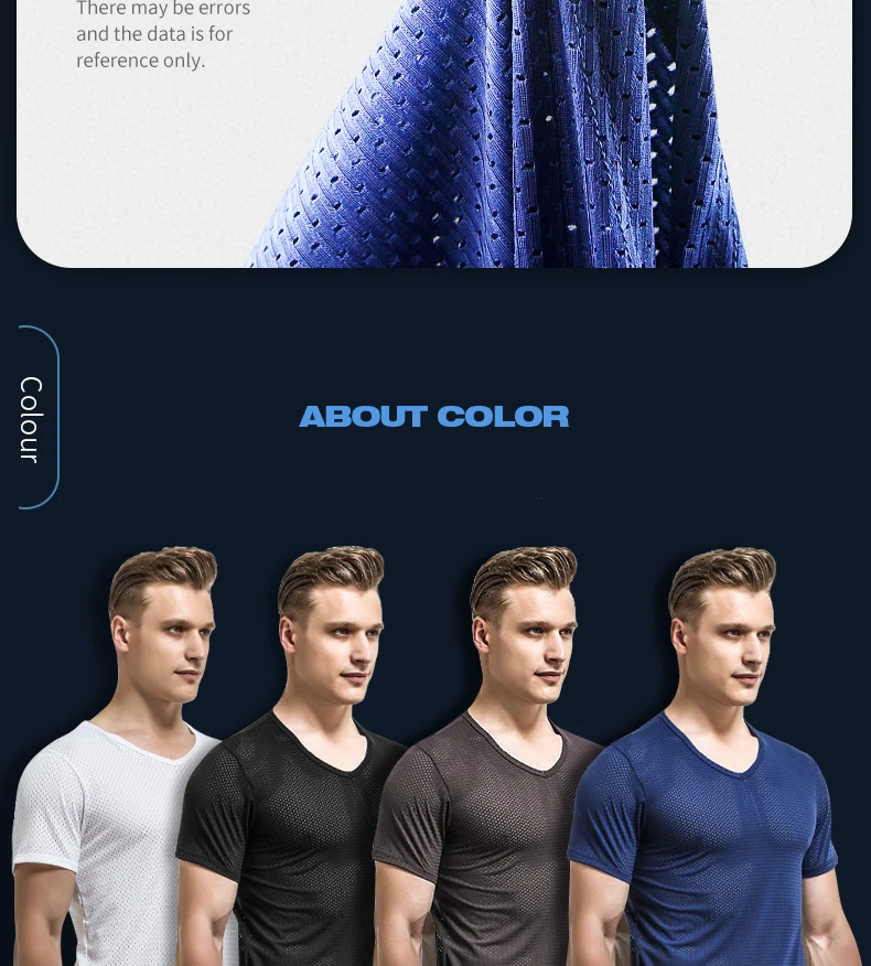 Ice mesh eye T-shirt Men's mesh breathable mesh hollow sports fitness summer quick dry loose V-neck tide mesh short sleeve