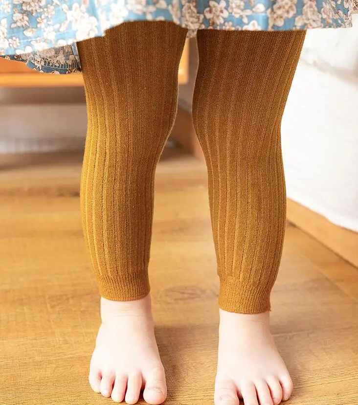 Baby Girl Tights Cable Knit Footless Leggings Stockings Solid Cotton Pantyhose for Infant Toddler 0-6T