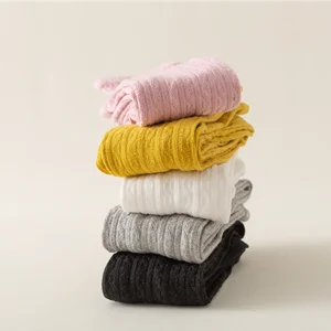 Baby Girl Tights Cable Knit Footless Leggings Stockings Solid Cotton Pantyhose for Infant Toddler 0-6T