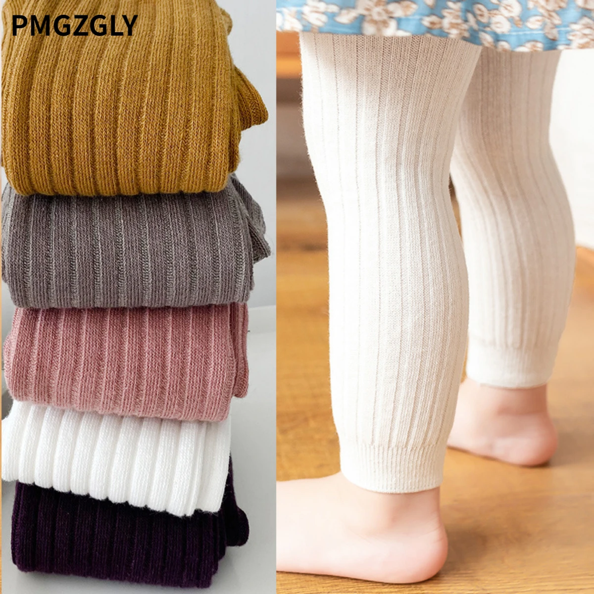 Baby Girl Tights Cable Knit Footless Leggings Stockings Solid Cotton Pantyhose for Infant Toddler 0-6T