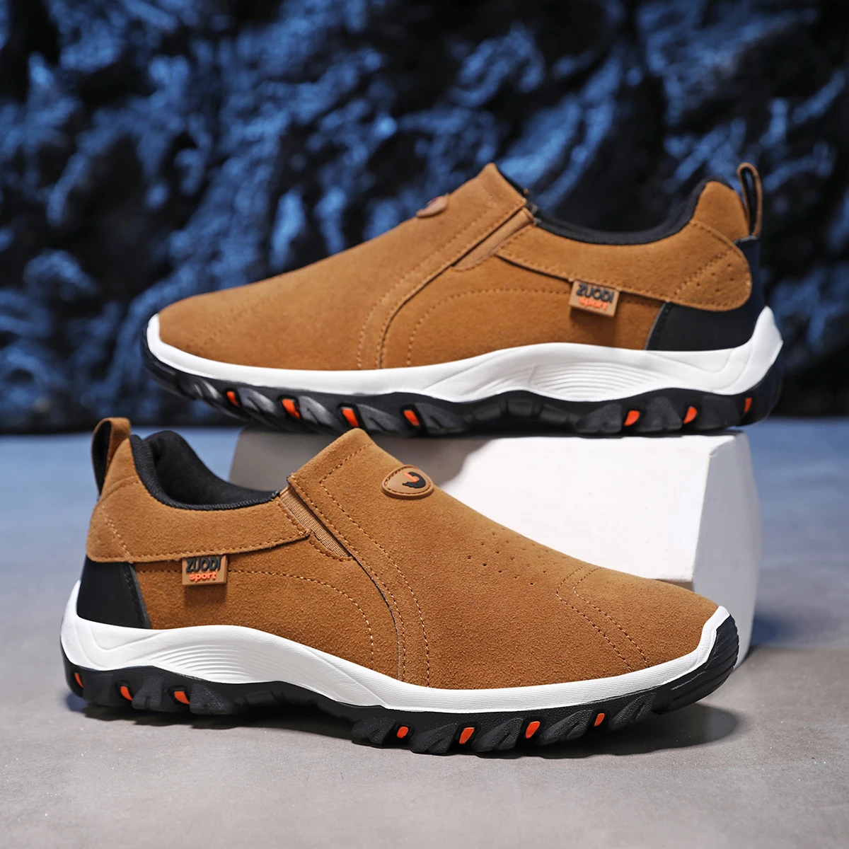 New Men's Casual Sports Shoes PU Leather Mountaineering Travel Shoes Men's Outdoor Lightweight And Comfortable Walking Shoes
