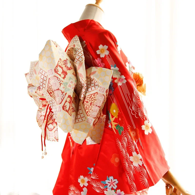 Big Flower Knot Women Japanese Style Kimono Obi Yukata Accessories Creative Big Bow Tie Girdle Cosplay Dress Waistband
