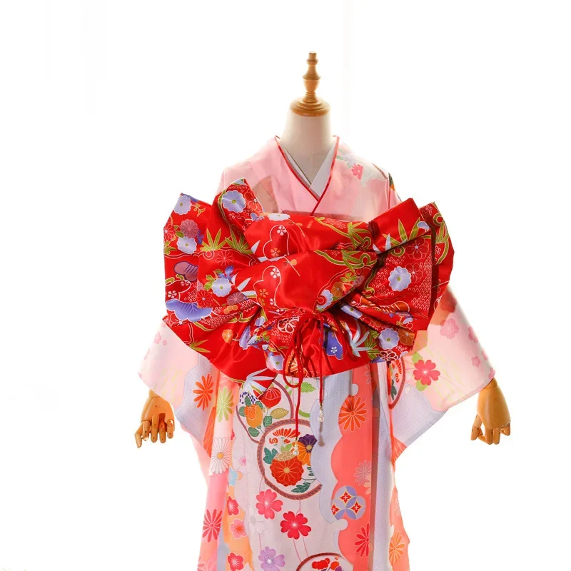 Big Flower Knot Women Japanese Style Kimono Obi Yukata Accessories Creative Big Bow Tie Girdle Cosplay Dress Waistband