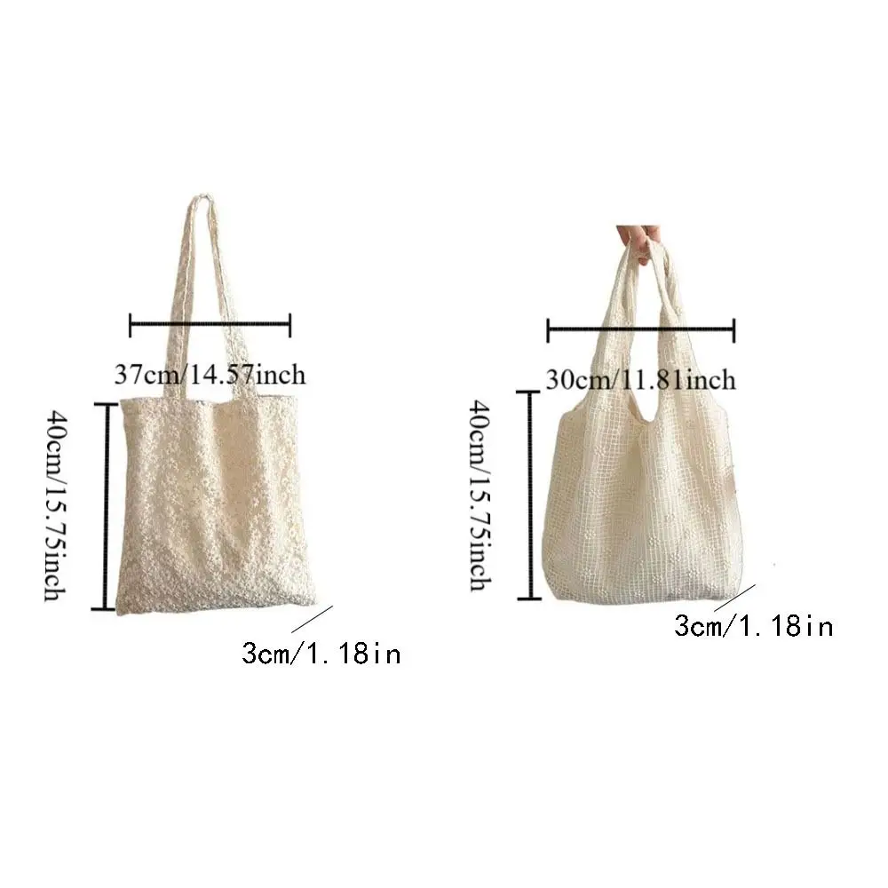 Elegant Sweet Daisy Flower Shoulder Bag Nylon Pastoral Style Bohemian Handbag Underarm Bag Lightweight Beach Bag Girls