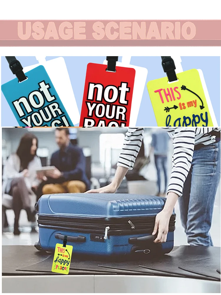 1/7PC Portable Travel Accessories Luggage Travel Tag Silica Gel Suitcase Labels Name ID Address Tags Baggage Boarding Tag Label