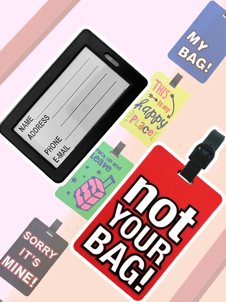 1/7PC Portable Travel Accessories Luggage Travel Tag Silica Gel Suitcase Labels Name ID Address Tags Baggage Boarding Tag Label