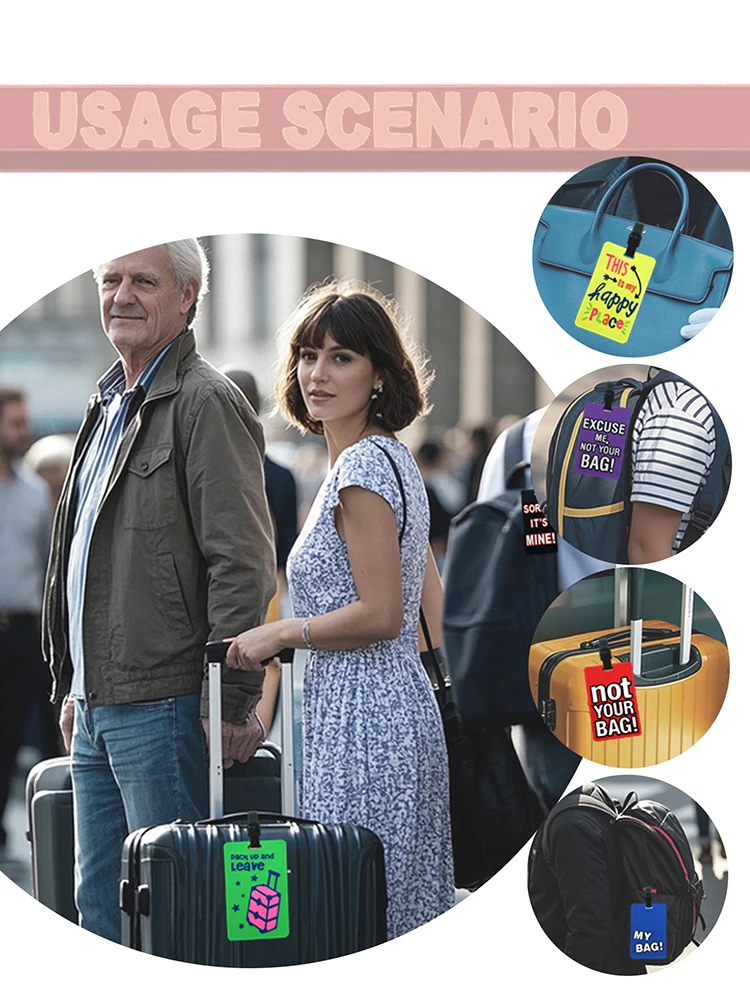 1/7PC Portable Travel Accessories Luggage Travel Tag Silica Gel Suitcase Labels Name ID Address Tags Baggage Boarding Tag Label