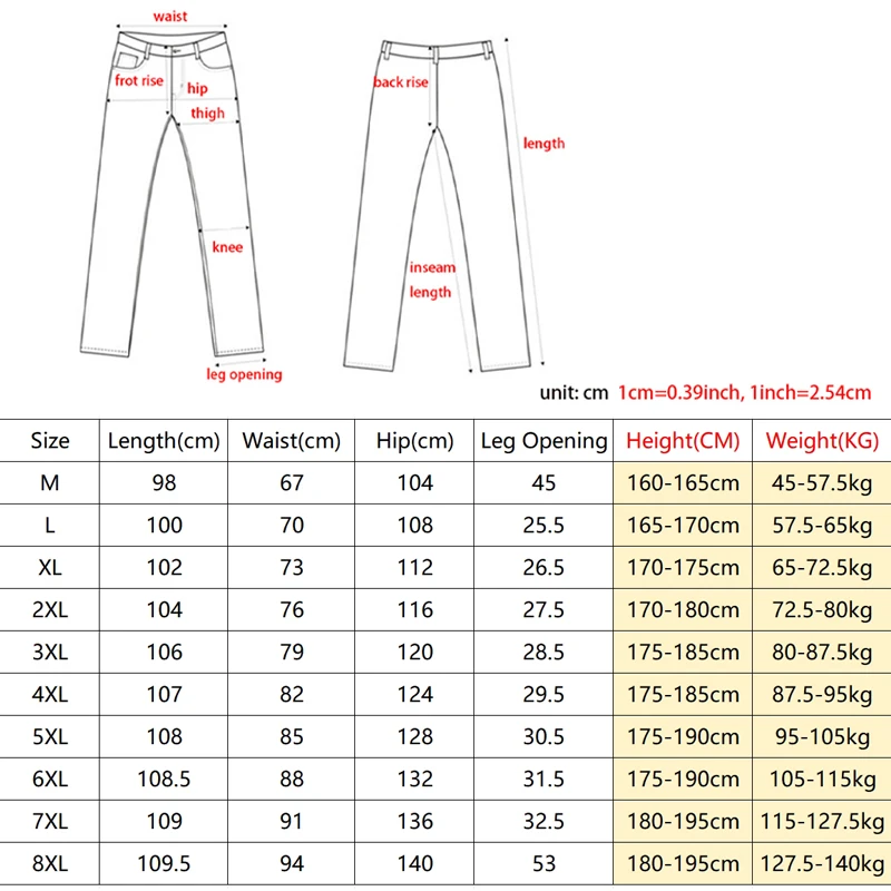 8XL Jeans New Wide Leg Washing Pants Men Trousers Neutral Solid Color Loose Casual Korean Fashion Pocket Plus Size Cargo Pant
