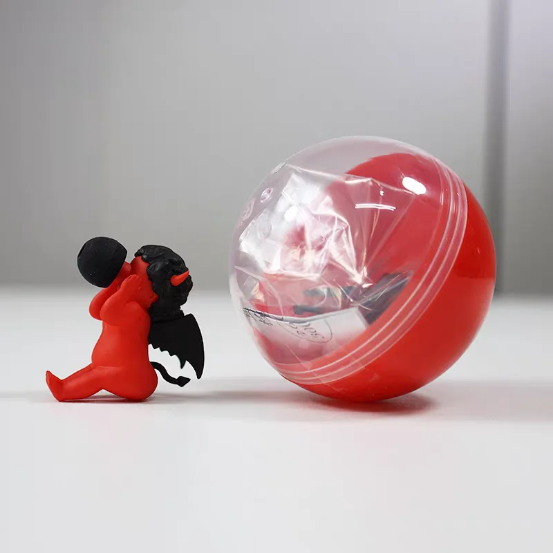 In Stock BRIGHT LINK Capsule Toys Cute Naked Wings Angels and Demons Whisper Earplugs Earbuds Earrings Halloween Figures Gifts