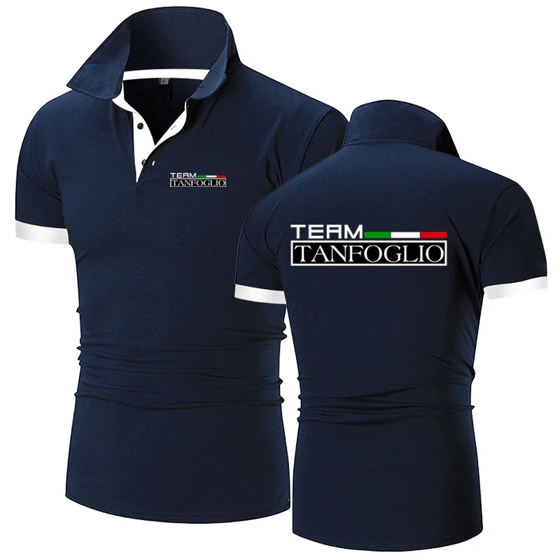 2025 Summer Tanfoglio Logo Print Popular Solid Color Simplicity Short Sleeve Mens Quick Drying Casual Cotton Handsome Polo Shirt