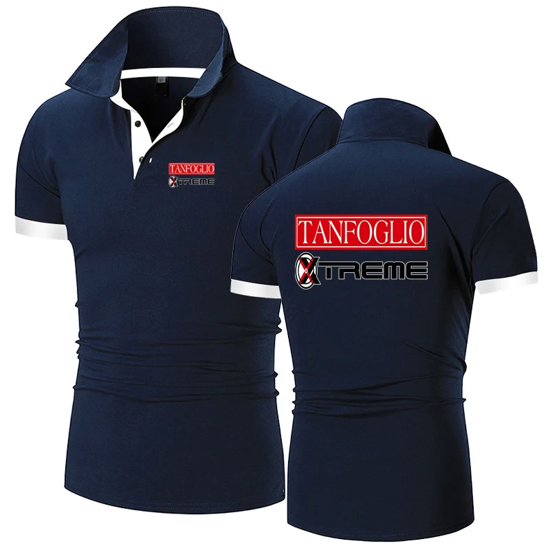 2025 Summer Tanfoglio Logo Print Popular Solid Color Simplicity Short Sleeve Mens Quick Drying Casual Cotton Handsome Polo Shirt