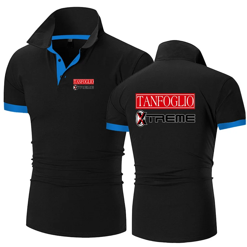 2025 Summer Tanfoglio Logo Print Popular Solid Color Simplicity Short Sleeve Mens Quick Drying Casual Cotton Handsome Polo Shirt