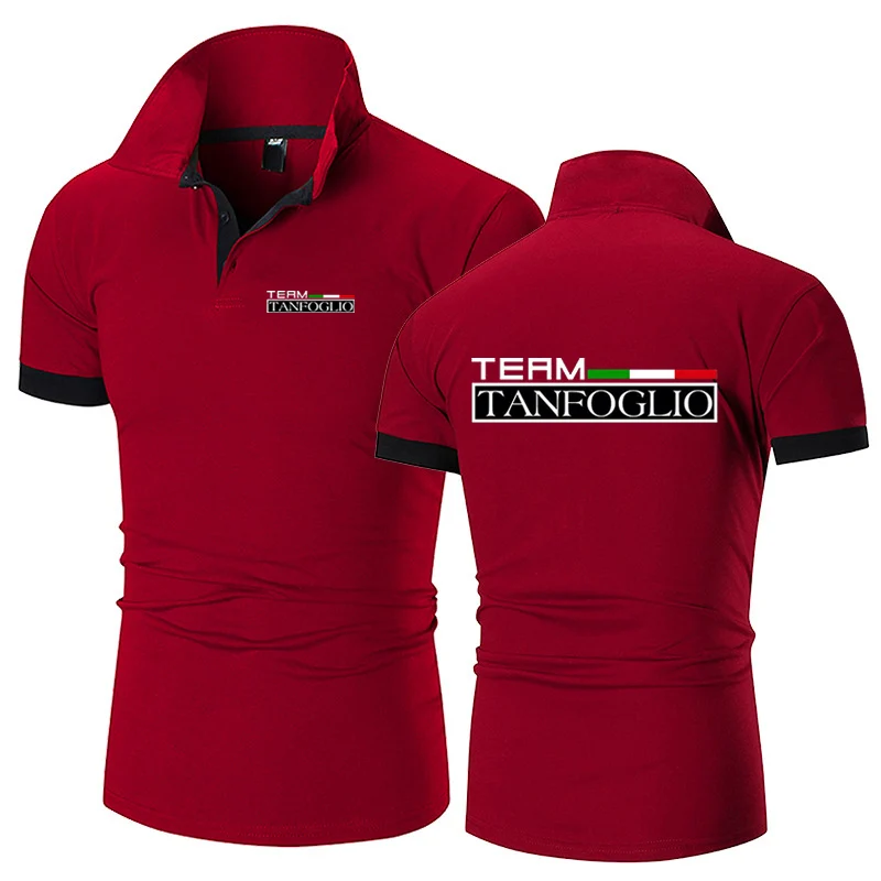 2025 Summer Tanfoglio Logo Print Popular Solid Color Simplicity Short Sleeve Mens Quick Drying Casual Cotton Handsome Polo Shirt