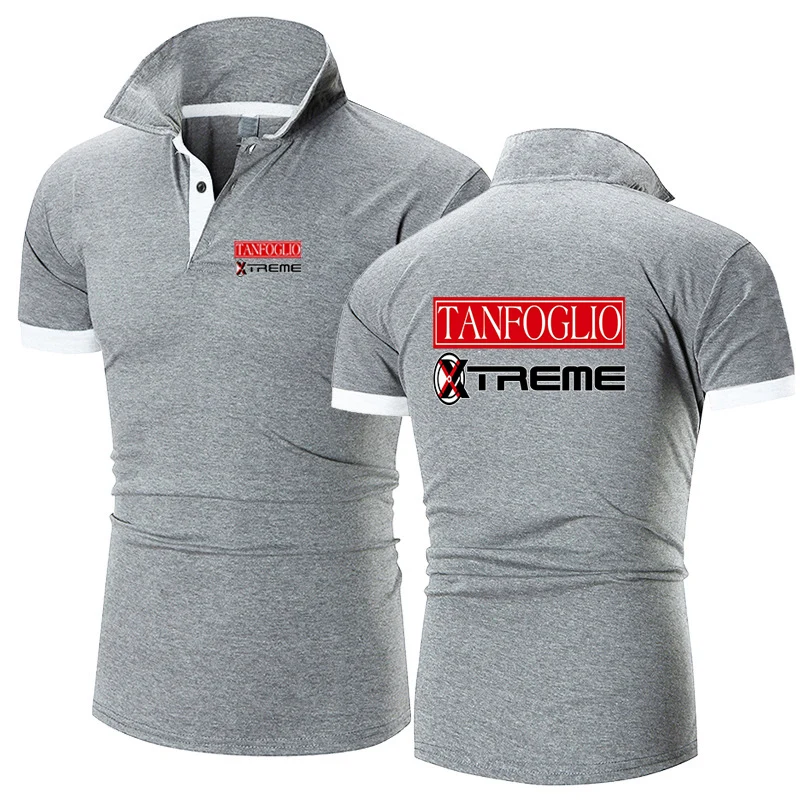 2025 Summer Tanfoglio Logo Print Popular Solid Color Simplicity Short Sleeve Mens Quick Drying Casual Cotton Handsome Polo Shirt