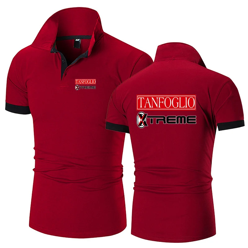 2025 Summer Tanfoglio Logo Print Popular Solid Color Simplicity Short Sleeve Mens Quick Drying Casual Cotton Handsome Polo Shirt