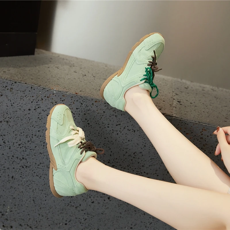 AIYUQI Women's Sneakers 2026 New Non-slip German Training Shoes For Women Flat Large-size Genuine Leather Running Female Shoes