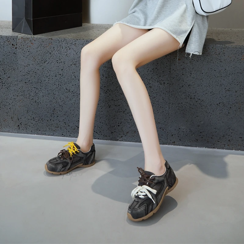 AIYUQI Women's Sneakers 2026 New Non-slip German Training Shoes For Women Flat Large-size Genuine Leather Running Female Shoes