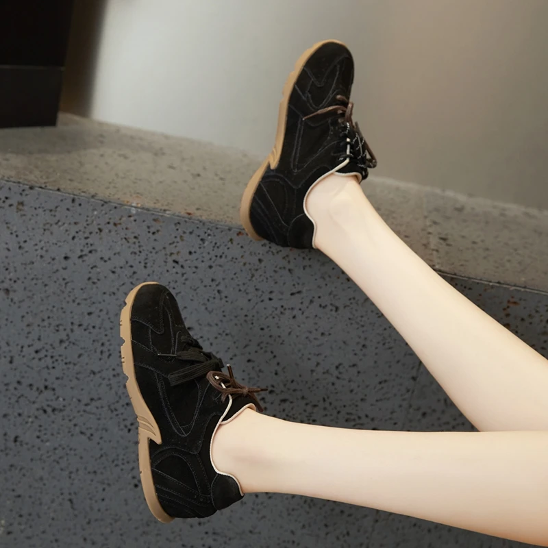 AIYUQI Women's Sneakers 2026 New Non-slip German Training Shoes For Women Flat Large-size Genuine Leather Running Female Shoes