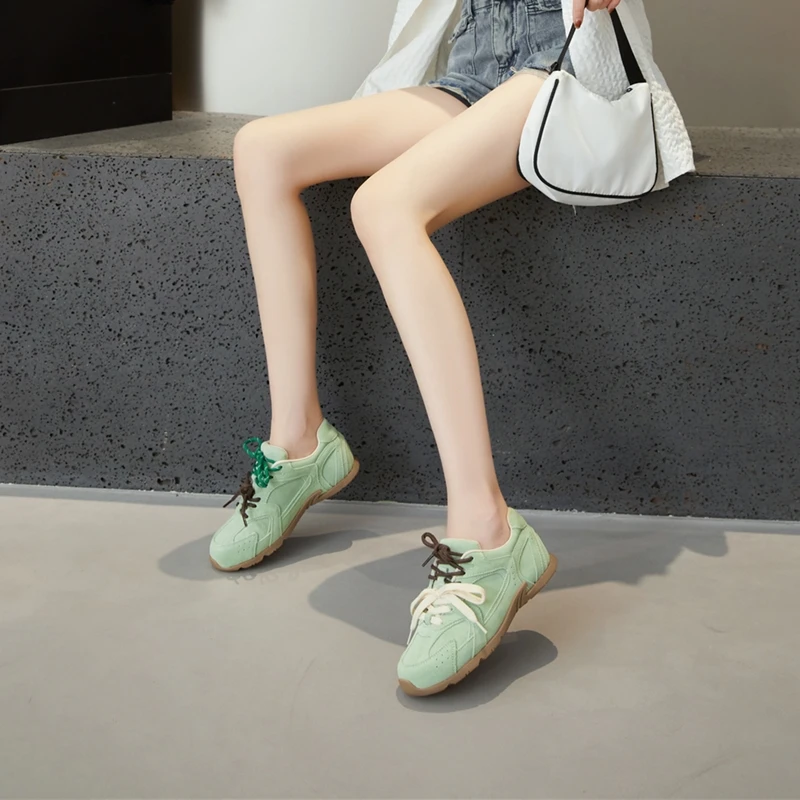 AIYUQI Women's Sneakers 2026 New Non-slip German Training Shoes For Women Flat Large-size Genuine Leather Running Female Shoes