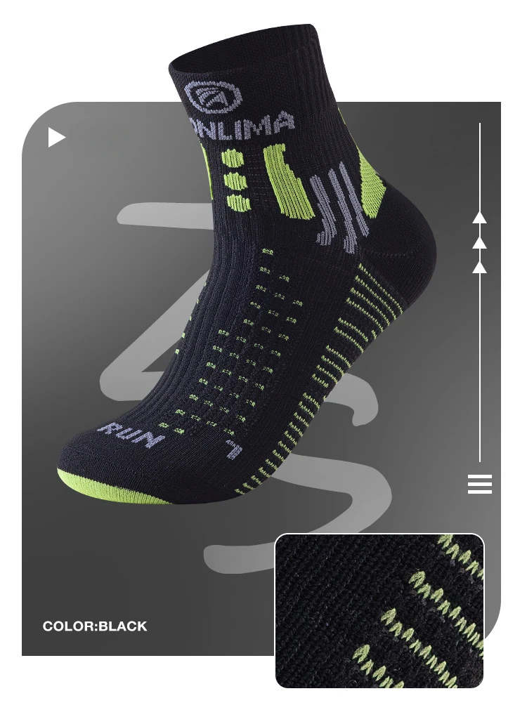 Professional Marathon Running Socks Men and Women Fitness Training Sports Thickened Cushioned Socks Outdoor Hiking Short Socks