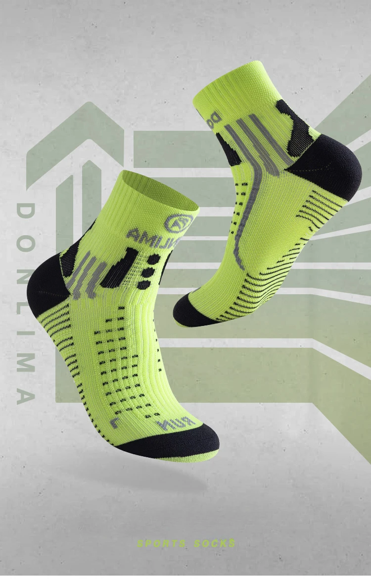 Professional Marathon Running Socks Men and Women Fitness Training Sports Thickened Cushioned Socks Outdoor Hiking Short Socks