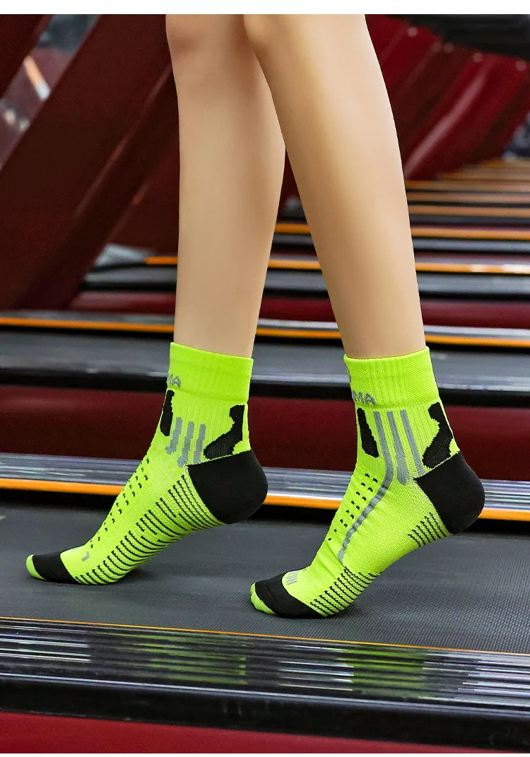 Professional Marathon Running Socks Men and Women Fitness Training Sports Thickened Cushioned Socks Outdoor Hiking Short Socks