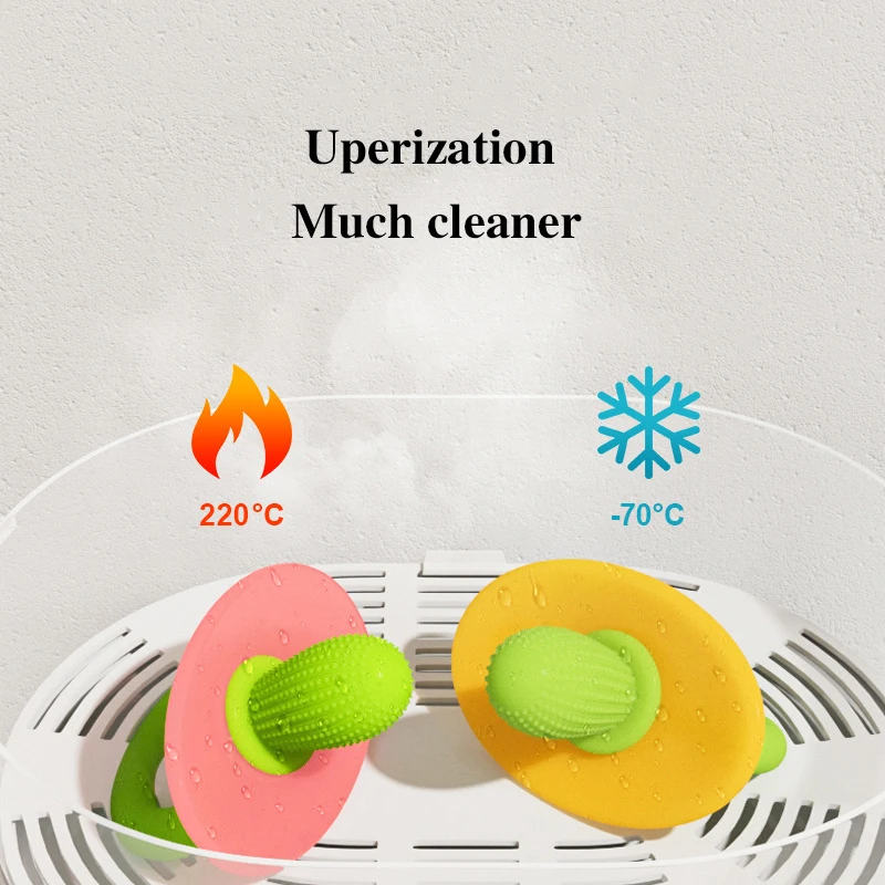 Silicone Teether Ring, Pacifier Type Teething Tool, Soft Molar Stick with Massage Dot