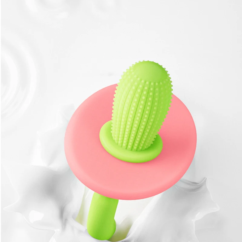 Silicone Teether Ring, Pacifier Type Teething Tool, Soft Molar Stick with Massage Dot