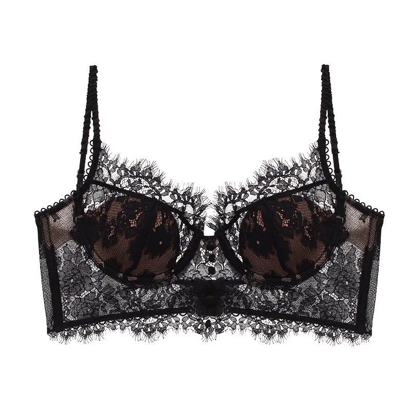 Sexy Lace French New Strappy Bra, Backless Underwear, Women's Retro Thin Vest Bra