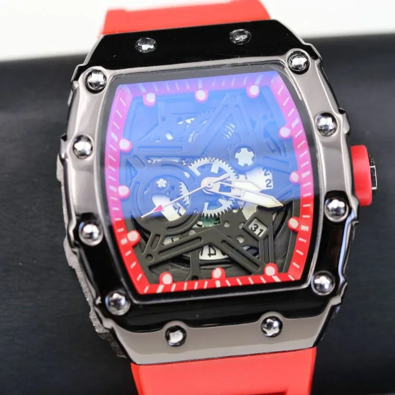Men Watches Light Luxury Brand Domineering Beauty Trend Pentagram Luminous Wine Barrel Shaped Male Fashion Quartz Clock Watch