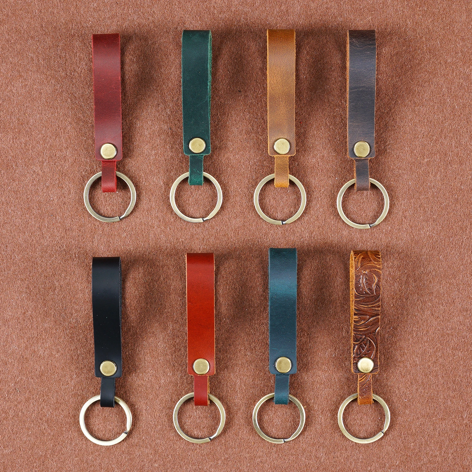 Premium Top Grain Leather Keychain for Audi/VW Cars - Luxury Genuine Leather Keyring Unisex Minimalist Creative Gift Accessory