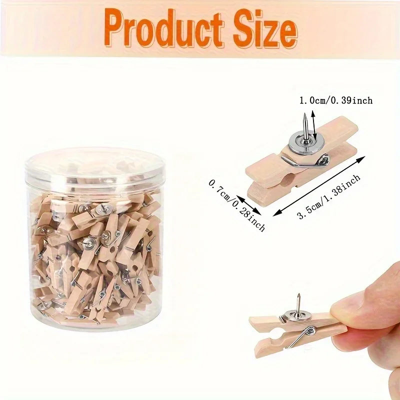 50Pcs/Box Pushpin Wooden Shelf Suit Transparent Easy to Store Carry Multi-Purpose Suitable Handicraft Decoration Accessories