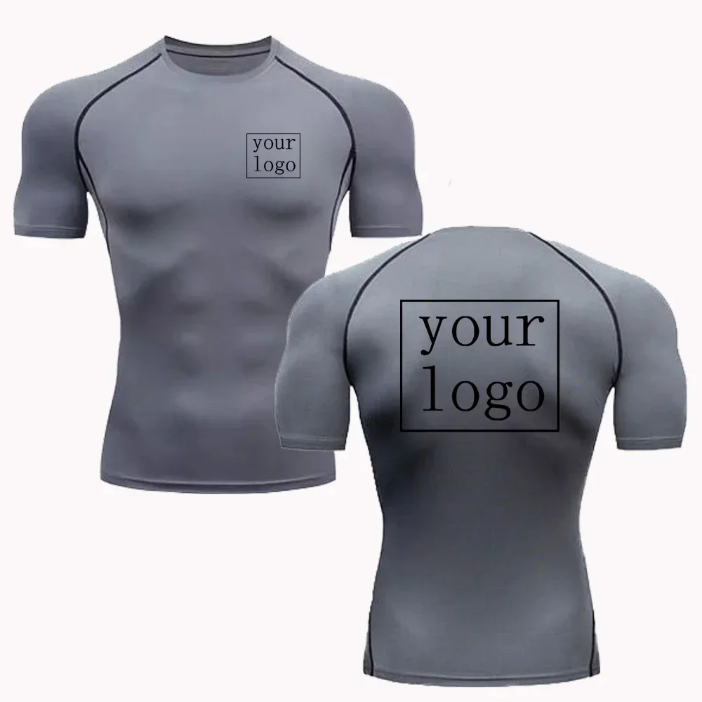 Your Design Logo Top Men Women Print Original Design Tshirts Jogging Workout Gym Quick Dry New Custom Compression T Shirt