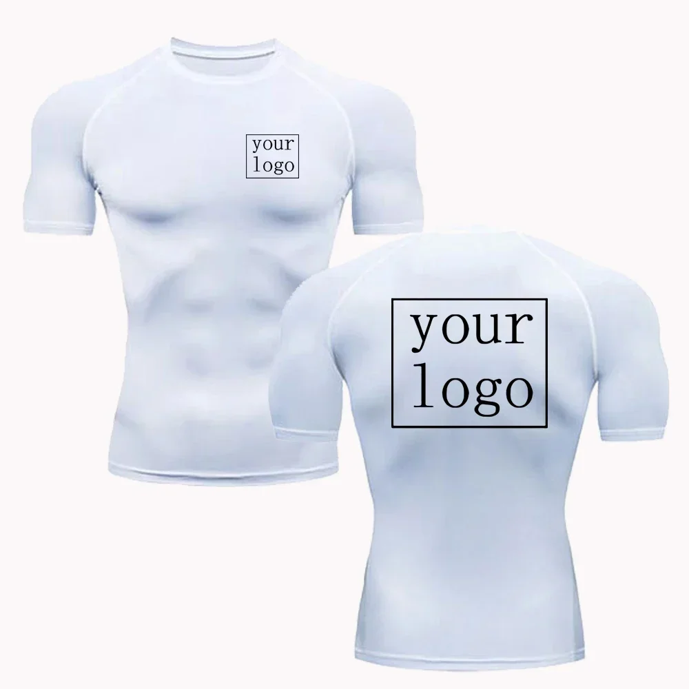 Your Design Logo Top Men Women Print Original Design Tshirts Jogging Workout Gym Quick Dry New Custom Compression T Shirt