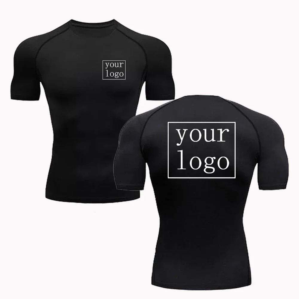 Your Design Logo Top Men Women Print Original Design Tshirts Jogging Workout Gym Quick Dry New Custom Compression T Shirt